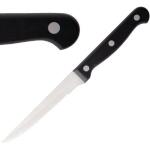 Couteaux à viande Olympia noirs en inox inoxydables en lot de 12 