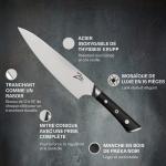 Couteaux de cuisine Klarstein noirs en acier inoxydables modernes 