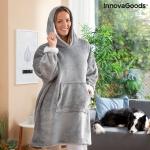Couvertures InnovaGoods grises en velours à motif moutons à manches en promo 