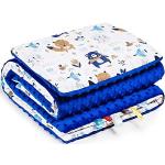 Couvertures bleues en coton à motif ours pour bébés 75x100 cm pour bébé 