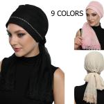 Hijabs noirs en tulle à franges pour femme 