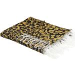 Couvre-lits Beliani marron à effet léopard à franges 130x170 cm modernes 