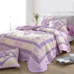 Jetés de lit Blancheporte violets patchwork en coton lavable en machine 