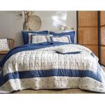 Couvre-lits Becquet bleus en coton 