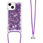 Coques & housses iPhone violettes en caoutchouc à paillettes 
