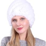 Bonnets de snowboard d'hiver blancs en fausse fourrure à motif lapins Tailles uniques look fashion pour femme 