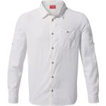 Chemises de printemps Craghoppers blanches en polyester à manches longues éco-responsable à manches longues Taille XXL pour homme 
