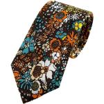 Cravates de mariage marron à fleurs en coton à motif papillons Taille L rétro pour homme 