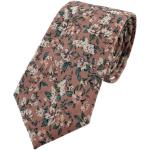 Cravates de mariage orange corail à fleurs en coton Taille L pour homme 