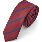 Cravate à rayures rouge métallique et bleu