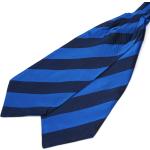 Cravate Ascot en soie à rayures bleu royal et bleu marine