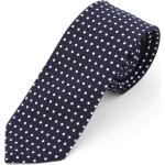 Cravates slim bleu marine à pois look chic pour homme 