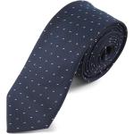 Cravate bleue à petits pois blancs