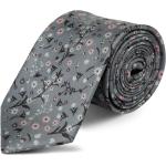 Cravates en soie Bohemian Revolt grises à fleurs à motif fleurs style bohème pour homme 