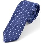 Cravates bleu marine à pois en coton classiques pour homme 