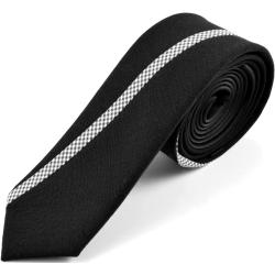 Cravate en laine noire Detail