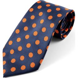 Cravate en Soie Orange Motif Pois