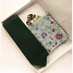 Cravates de mariage vertes à fleurs pour homme 