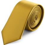 Cravates slim Trendhim dorées en satin pour homme 