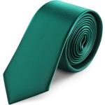 Cravates slim Trendhim vert émeraude en satin pour homme 