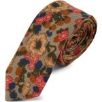 Cravate grise à motif à fleurs rétro