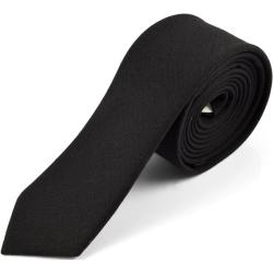 Cravate noire étroite en laine