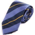 Cravates rayées bleues à rayures en polyester pour homme 