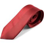 Cravates en soie rouges à rayures en microfibre pour homme 