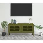 Meubles TV design vert olive en acier contemporains 