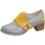 CrazycatZ Chaussures Oxford à talons en cuir pour femme, jaune, 38 EU