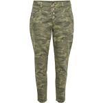 Cream Femme Crpenora Twill 7/8 Pants, Sea Green Printed Camouflage, 31W Taille normale EU