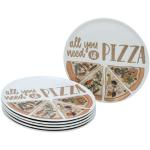 CreaTable, 21568, Pizzateller Set ALL YOU NEED, 6-teiliges Geschirrset, Pizzateller aus Porzellan