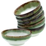 CreaTable, 21813, Serie Cascade Sojaschalen Grün 65 ml, 6-teiliges Geschirrset, Sojaschalen aus Steinzeug
