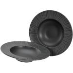 CreaTable, 21823, Serie Vesuvio black, 2-teiliges Geschirrset, Teller Set aus Steinzeug