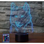 Lampes USB bleu cyan à motif loups art déco 