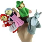 Marionnettes à doigt petit chaperon rouge, 4 pièces, créatives, cadeaux de noël, jouet éducatif pour bébé