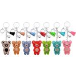 Porte-clés peluches en cristal à strass à motif ours 
