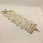 Bracelets de perles argentés en cristal à perles 
