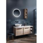 Miroirs de salle de bain Crosswater gris en aluminium diamètre 50 cm 