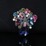 Broches en cristal à strass à motif fleurs pour femme 