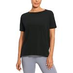 T-shirts noirs à manches courtes à manches courtes à col bateau Taille XL look fashion pour femme 