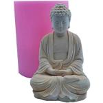 Statuettes en porcelaine roses en résine à motif Bouddha 