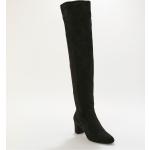 Cuissardes noires en microfibre à bouts en amande Pointure 37 avec un talon entre 5 et 7cm look fashion pour femme 