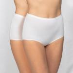 Culottes Playtex blanches en coton bio éco-responsable en lot de 2 Taille L pour femme 
