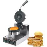 Gaufriers & appareils croque-monsieur gris acier en aluminium à motif hamburger inoxydables 