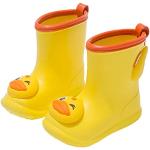 Bottes de pluie jaunes en caoutchouc à motif canards imperméables Pointure 25 look casual pour enfant 