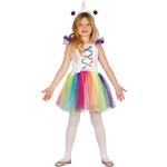 Déguisements multicolores en satin à paillettes à motif licornes enfant look fashion 