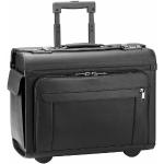 Valises trolley & valises roulettes d&n noires en cuir avec compartiment pour ordinateur look business en promo 