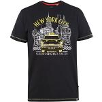 D555 Wingmore 601118 T-shirt imprimé New York Taxi Noir Taille 3XL-6XL, Noir , 3XL