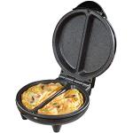 Daewoo SDA1556 Machine à omelette anti-adhésive 750 W avec poignées froides au toucher et indicateurs lumineux faciles à nettoyer en acier inoxydable et finition noire, argenté